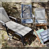 L22. Beach chairs and lounge chair.